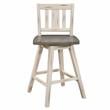 Lexicon Amsonia Slat Back Counter Height Dining Swivel Chair in White (Set of 2)