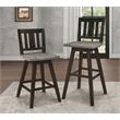 Lexicon Amsonia Slat Back Bar Height Dining Swivel Chair in Black (Set of 2)