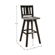 Lexicon Amsonia Slat Back Bar Height Dining Swivel Chair in Black (Set of 2)