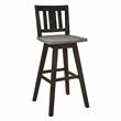 Lexicon Amsonia Slat Back Bar Height Dining Swivel Chair in Black (Set of 2)