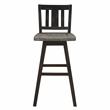 Lexicon Amsonia Slat Back Bar Height Dining Swivel Chair in Black (Set of 2)