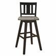 Lexicon Amsonia Slat Back Bar Height Dining Swivel Chair in Black (Set of 2)