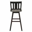 Lexicon Amsonia Slat Back Bar Height Dining Swivel Chair in Black (Set of 2)