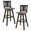 Lexicon Amsonia Slat Back Bar Height Dining Swivel Chair in Black (Set of 2)