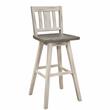 Lexicon Amsonia Slat Back Bar Height Dining Swivel Chair in White (Set of 2)