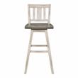 Lexicon Amsonia Slat Back Bar Height Dining Swivel Chair in White (Set of 2)