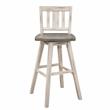 Lexicon Amsonia Slat Back Bar Height Dining Swivel Chair in White (Set of 2)