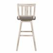 Lexicon Amsonia Slat Back Bar Height Dining Swivel Chair in White (Set of 2)
