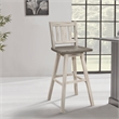 Lexicon Amsonia Slat Back Bar Height Dining Swivel Chair in White (Set of 2)