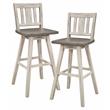 Lexicon Amsonia Slat Back Bar Height Dining Swivel Chair in White (Set of 2)