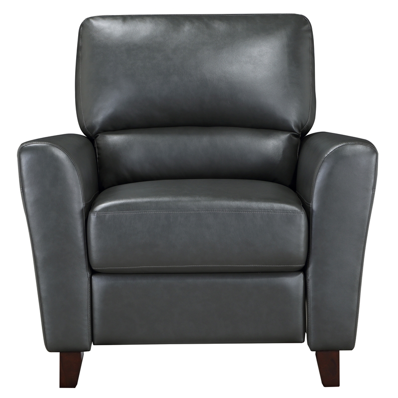 Lexicon Dublin 38inch Faux Leather Push Back Recliner in Gray Cymax