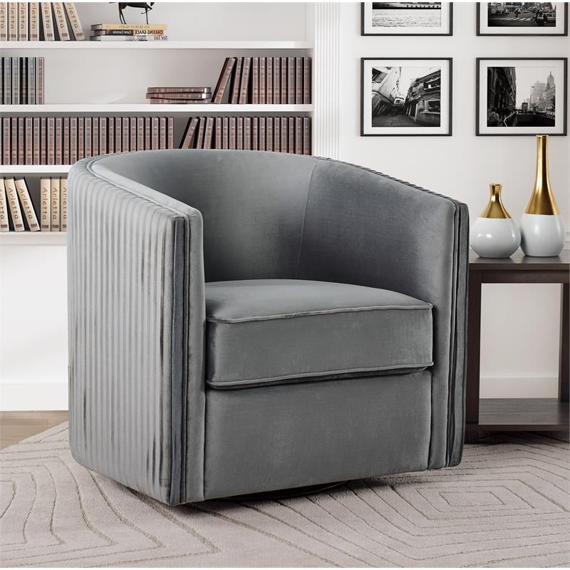 Lexicon Cecily Traditional Velvet Swivel Accent Chair with ...