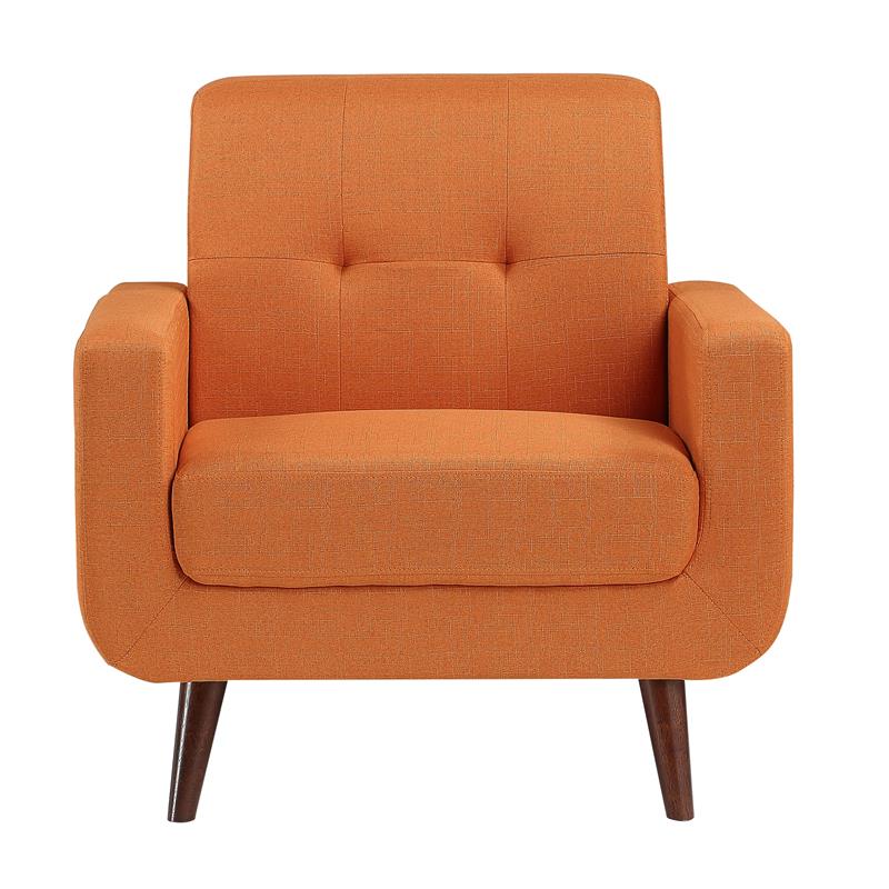 orange fabric armchair