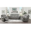 Lexicon Aram Faux Leather Glider Reclining Chair in Gray