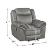 Lexicon Aram Faux Leather Glider Reclining Chair in Gray
