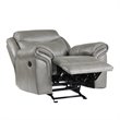 Lexicon Aram Faux Leather Glider Reclining Chair in Gray