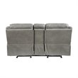 Lexicon Aram Faux Leather Double Glider Reclining Loveseat in Gray