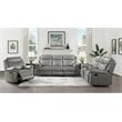 Lexicon Aram Faux Leather Double Reclining Sofa in Gray