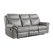Lexicon Aram Faux Leather Double Reclining Sofa in Gray