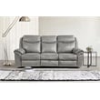 Lexicon Aram Faux Leather Double Reclining Sofa in Gray