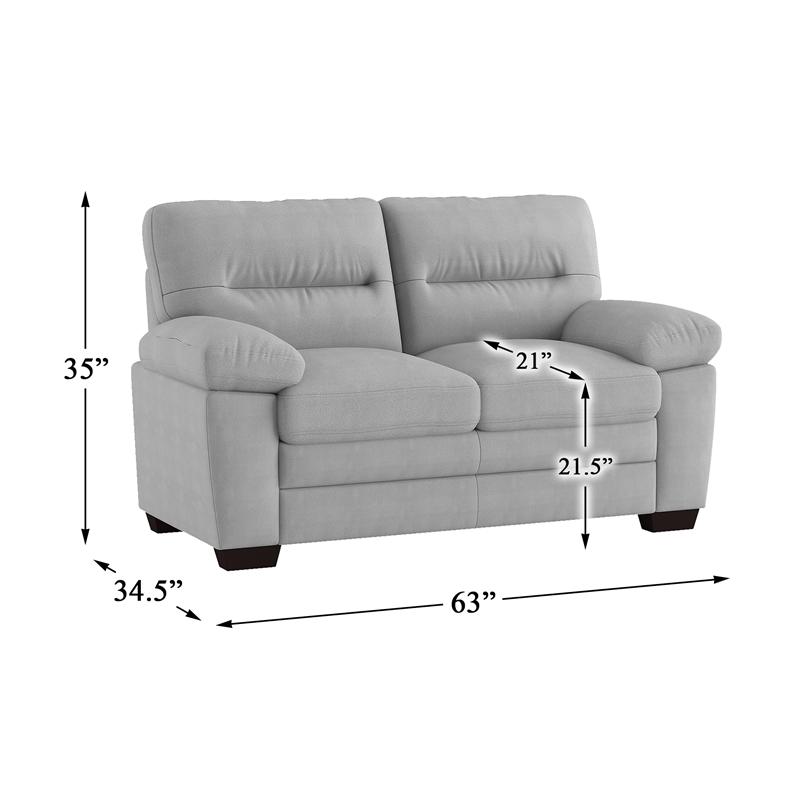 Lexicon Keighly Textured Loveseat in Gray