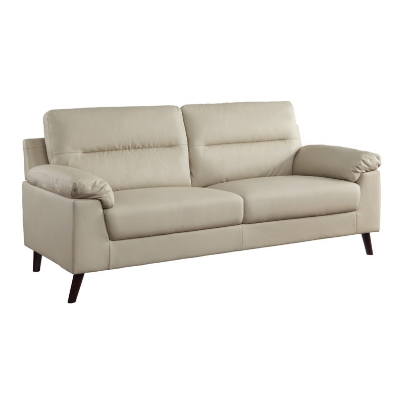 Lexicon Hattie Faux Leather Sofa in Beige 9334BE3