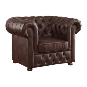 lexicon tiverton traditional faux leather tufted chesterfield arm chair