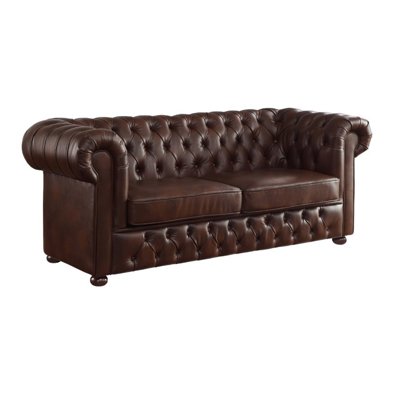 Lexicon Tiverton Breathable Faux, Faux Leather Chesterfield Sofa
