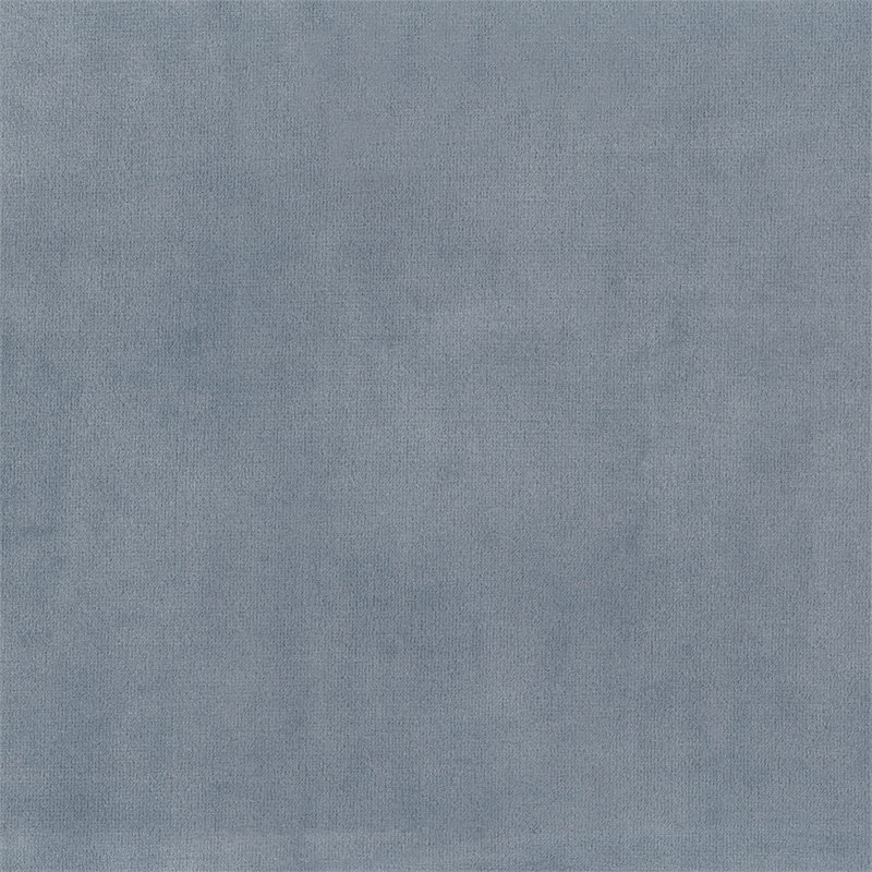 Lexicon Carlson Mid Century Velvet Upholstered Sofa in Blue Gray and Dark Walnut