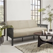 Lexicon Lewiston Fabric Upholstered Sofa in Light Brown and Antique Gray