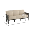 Lexicon Lewiston Fabric Upholstered Sofa in Light Brown and Antique Gray