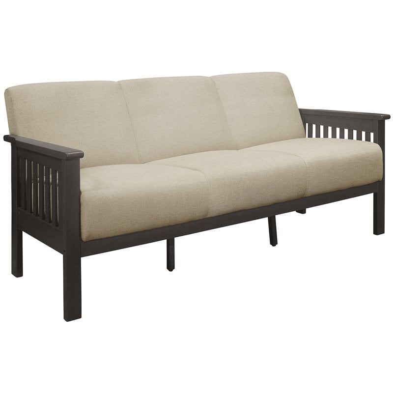 Lexicon Lewiston Fabric Upholstered Sofa in Light Brown and Antique Gray