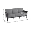 Lexicon Lewiston Mid Century Fabric Upholstered Sofa in Gray and Antique Gray