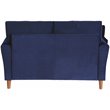 Lexicon Dunleith Tufted Velvet Upholstered Loveseat in Blue and Walnut