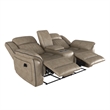 Lexicon Centeroak Contemporary Microfiber Reclining Loveseat in Sandy Brown