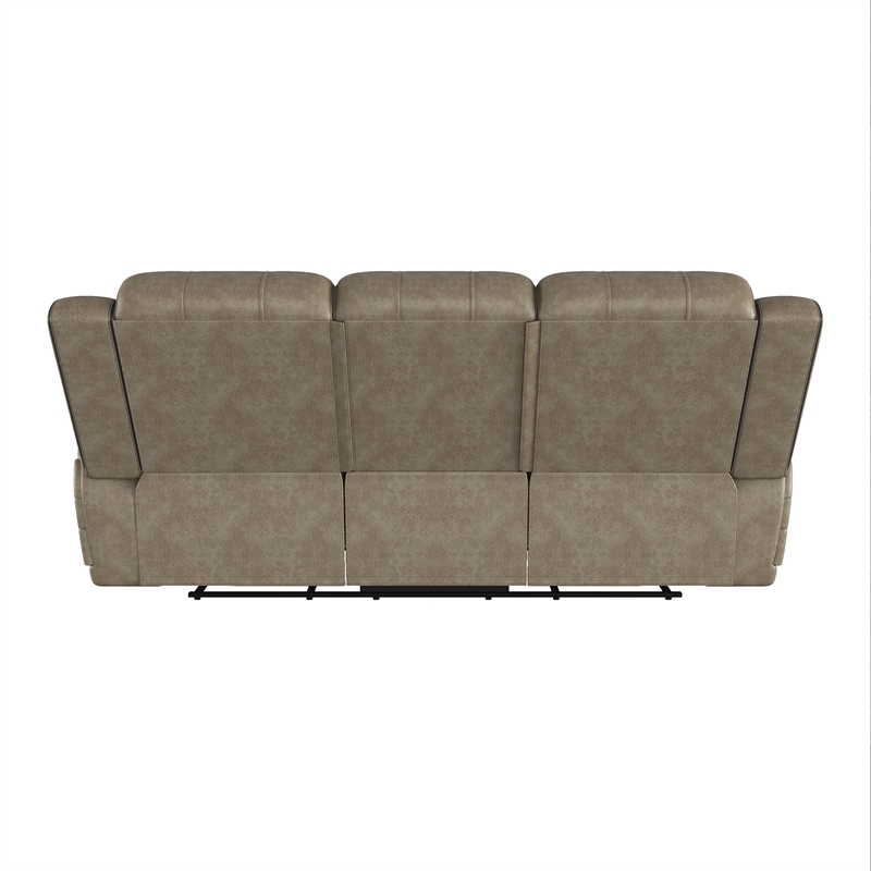 Lexicon Centeroak Modern Contemporary Microfiber Reclining Sofa in Sandy Brown