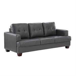 lexicon hinsall faux leather sofa in gray