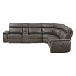 Lexicon Maroni 6-piece Contemporary Leather Modular Reclining Sectional in Brown