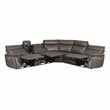 Lexicon Maroni 6-piece Contemporary Leather Modular Reclining Sectional in Brown