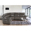 Lexicon Maroni 6-piece Contemporary Leather Modular Reclining Sectional in Brown