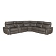Lexicon Maroni 6-piece Contemporary Leather Modular Reclining Sectional in Brown