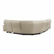 Lexicon Maroni 6-piece Contemporary Leather Modular Reclining Sectional in Beige