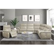 Lexicon Maroni 6-piece Contemporary Leather Modular Reclining Sectional in Beige