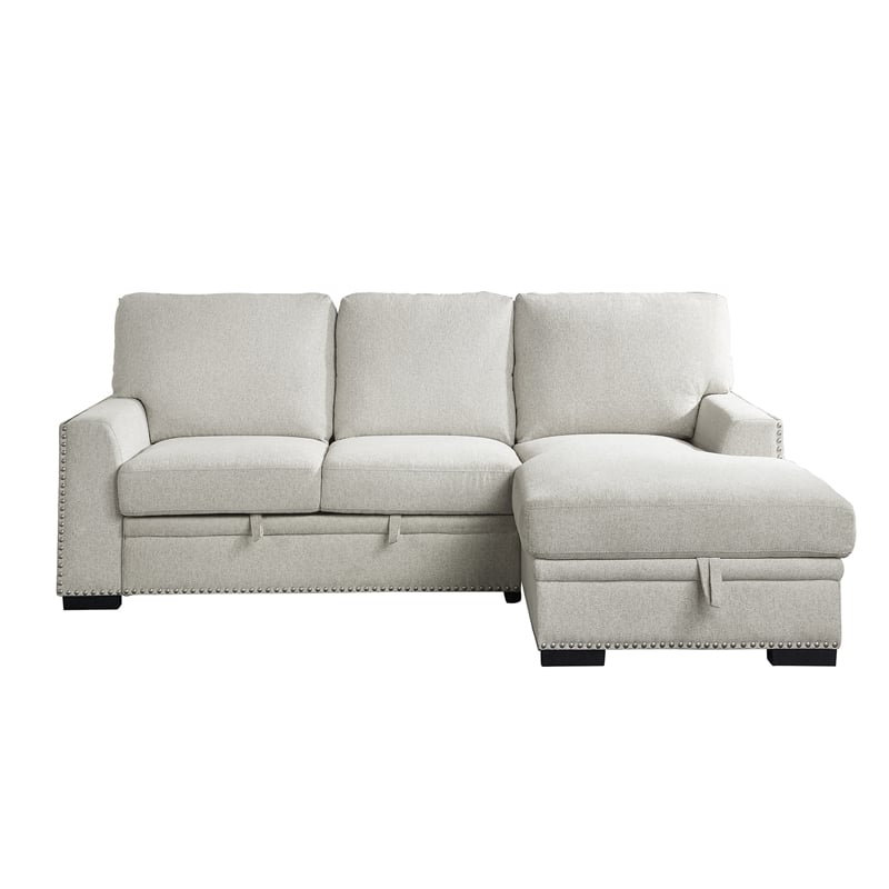 Lexicon Morelia 2-piece Contemporary Fabric Sectional with Right Chaise in Beige