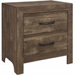 Lexicon Wood 2 Drawer Nightstand in Rustic Brown