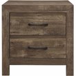 Lexicon Wood 2 Drawer Nightstand in Rustic Brown
