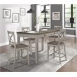 Lexicon Cottage Counter Height Dining Room Table in Brown and Light Gray