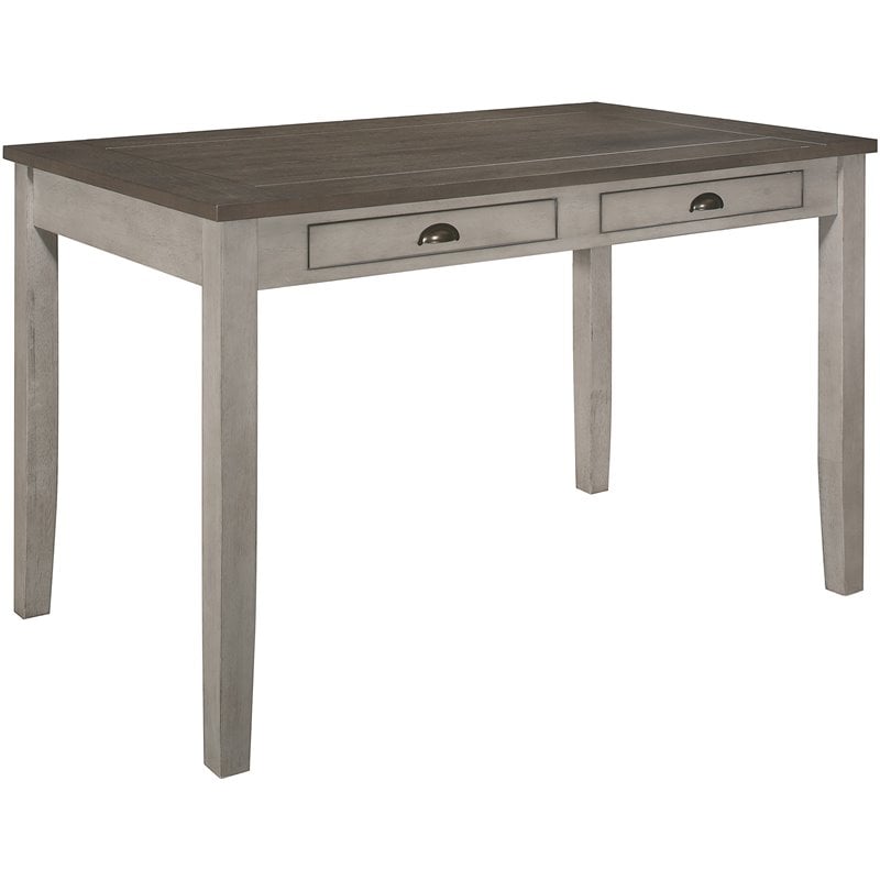 Lexicon Cottage Counter Height Dining Room Table in Brown and Light Gray