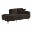 Lexicon Contemporary Wood Chaise in Chocolate Velvet