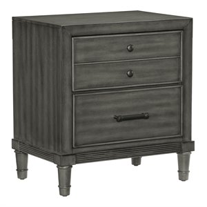 Lexicon Wittenberry 26.5&quot 2-drawer Traditional Wood Nightstand in Gray
